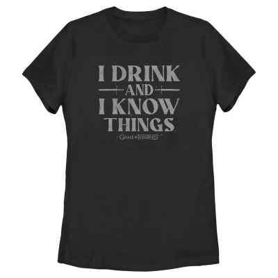 Women's Game of Thrones I Drink and I Know Things Gray Graphic T-Shirt 