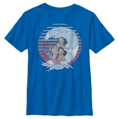 Boy's Lilo & Stitch Big Wave Surfing Family Graphic T-Shirt 