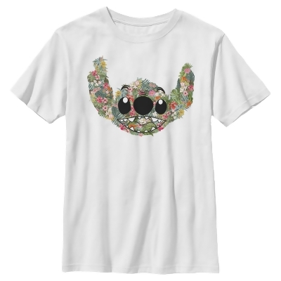 Boy's Lilo & Stitch Tropical Flower Big Face Graphic T-Shirt 
