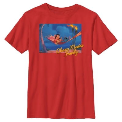 Boy's Lilo & Stitch Ohana Means Family Hammock Graphic T-Shirt 