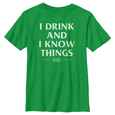 Boy's Game of Thrones St. Patrick's Day I Drink and I Know Things Graphic T-Shirt 