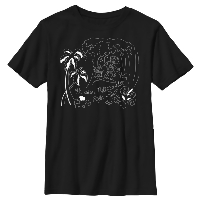 Boy's Lilo & Stitch Hawaiian Rollercoaster Ride Outline Graphic T-Shirt 