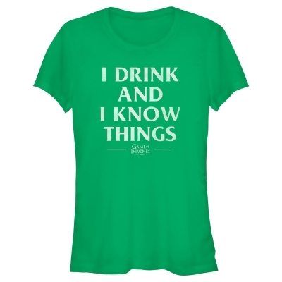 Junior's Game of Thrones St. Patrick's Day I Drink and I Know Things Graphic T-Shirt 