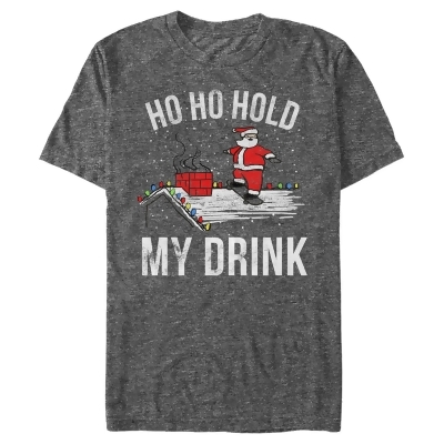 Men's Lost Gods Hold My Drink Skater Santa Graphic T-Shirt 
