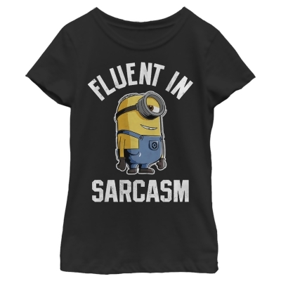 Girl's Despicable Me Minion Fluent in Sarcasm Graphic T-Shirt 