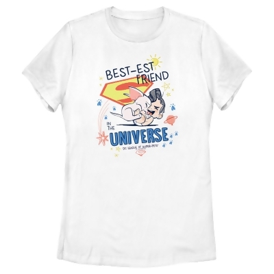 Women's DC League of Super-Pets Cartoon Best-est Friend in the Universe Graphic T-Shirt 