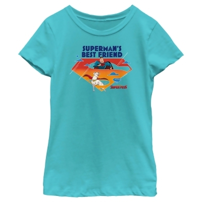 Girl's DC League of Super-Pets Superman's Best Friend Logo Graphic T-Shirt 