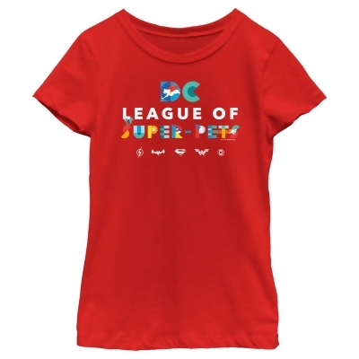 Girl's DC League of Super-Pets Colorful Title Graphic T-Shirt 