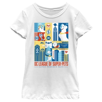 Girl's DC League of Super-Pets City Character Panels Graphic T-Shirt 