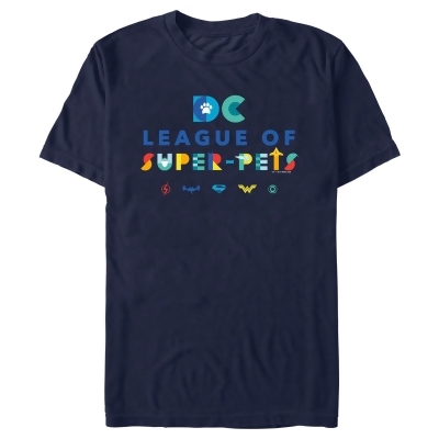 Men's DC League of Super-Pets Colorful Hero Logos Graphic T-Shirt 