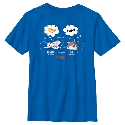 Boy's DC League of Super-Pets Cartoon Krypto and Ace Dreams Graphic T-Shirt 