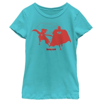 Girl's DC League of Super-Pets Superman and Krypto Silhouettes Graphic T-Shirt 