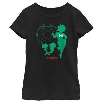 Girl's DC League of Super-Pets Green Lantern and Chip Silhouettes Graphic T-Shirt 