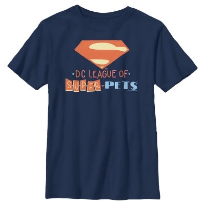 Boy's DC League of Super-Pets Superman Emblem Cutouts Graphic T-Shirt 