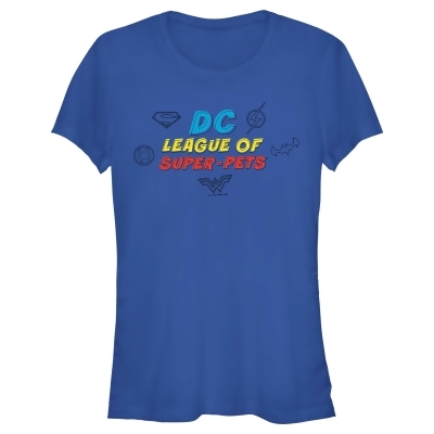 Junior's DC League of Super-Pets Logo Doodle Graphic T-Shirt 