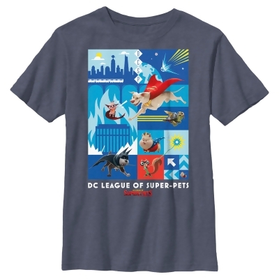 Boy's DC League of Super-Pets Battle Ready Poster Graphic T-Shirt 