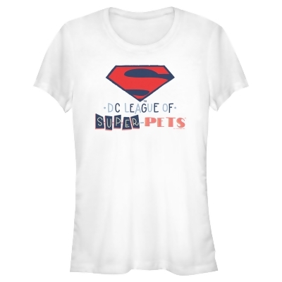 Junior's DC League of Super-Pets Superman Logo Cutouts Graphic T-Shirt 