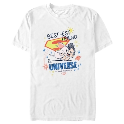 Men's DC League of Super-Pets Cartoon Best-est Friend in the Universe Graphic T-Shirt 