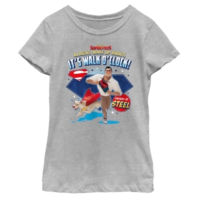Girl's DC League of Super-Pets Superman and Krypto Walk O'Clock Graphic T-Shirt 