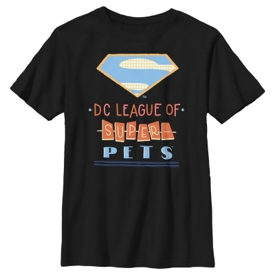 Boy's DC League of Super-Pets Superman Dot Logo Cutouts Graphic T-Shirt 