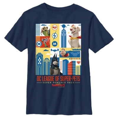 Boy's DC League of Super-Pets Super Powered Pack Panels Graphic T-Shirt 
