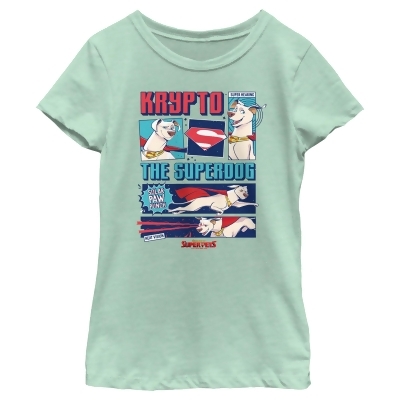 Girl's DC League of Super-Pets Krypto the Superdog Comic Graphic T-Shirt 