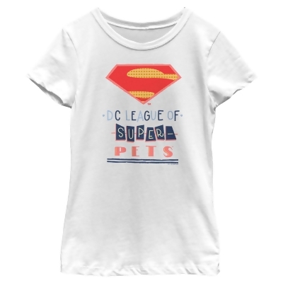 Girl's DC League of Super-Pets Dotted Superman Crest Graphic T-Shirt 