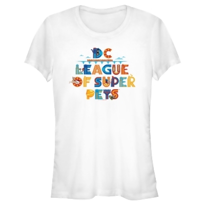 Junior's DC League of Super-Pets Colorful Logo Graphic T-Shirt 