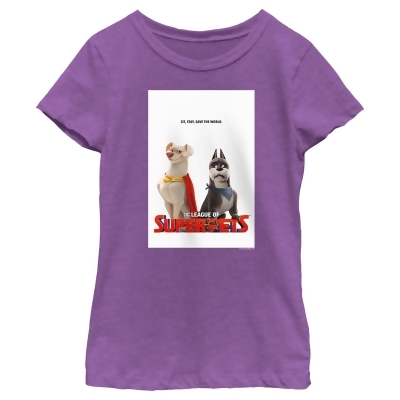 Girl's DC League of Super-Pets Krypto and Ace Poster Graphic T-Shirt 