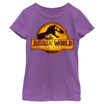 Girl's Jurassic World: Dominion Glowing Dinosaur Logo Graphic T-Shirt 