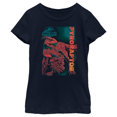 Girl's Jurassic World: Dominion Pyroraptor Dinosaur Portrait Graphic T-Shirt 