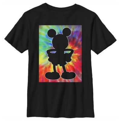 Boy's Mickey & Friends Mickey Mouse Retro Tie-Dye Silhouette Graphic T-Shirt 