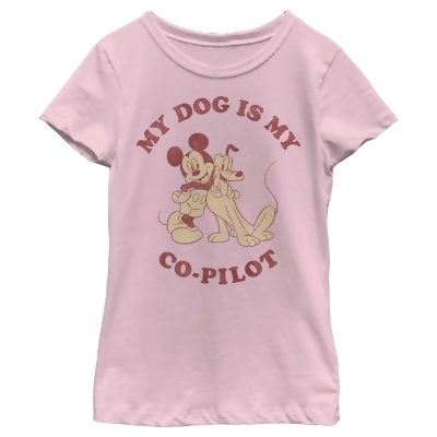 Girl's Mickey & Friends Mickey and Goofy My Dog is my Co-Pilot Graphic T-Shirt 