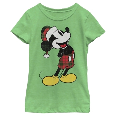 Girl's Mickey & Friends Mickey Going Plaid For Christmas Graphic T-Shirt 