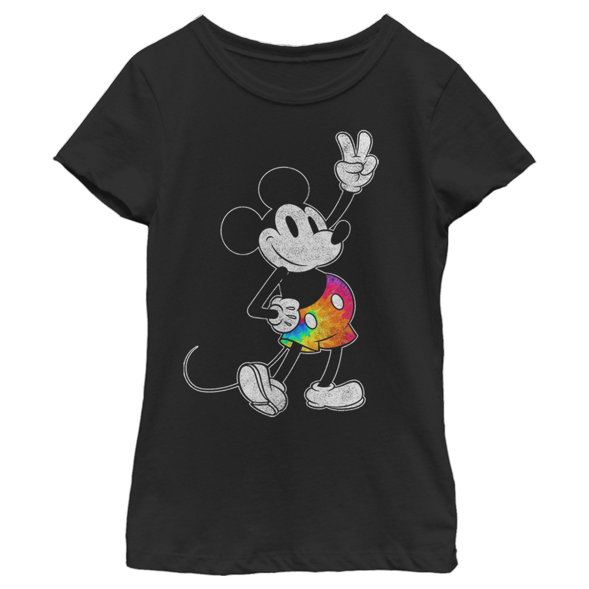 Girl's Mickey & Friends Mickey Tie Dye Pants Portrait Graphic T-Shirt