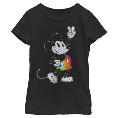 Girl's Mickey & Friends Mickey Tie Dye Pants Portrait Graphic T-Shirt 