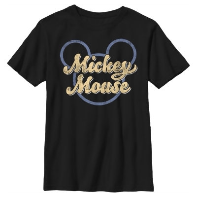 Boy's Mickey & Friends Mickey Mouse Distressed Name Silhouette Graphic T-Shirt 