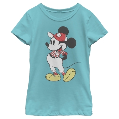 Girl's Mickey & Friends Mickey Mouse Baseball Player Graphic T-Shirt 