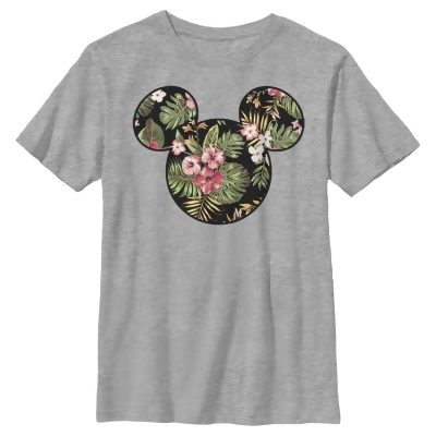 Boy's Mickey & Friends Mickey Mouse Floral Silhouette Graphic T-Shirt 