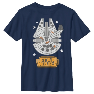 Boy's Star Wars Cartoon Millennium Falcon Graphic T-Shirt 