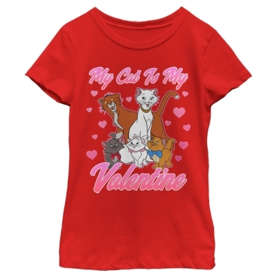 Girl's Aristocats My Cat is My Valentine Graphic T-Shirt 