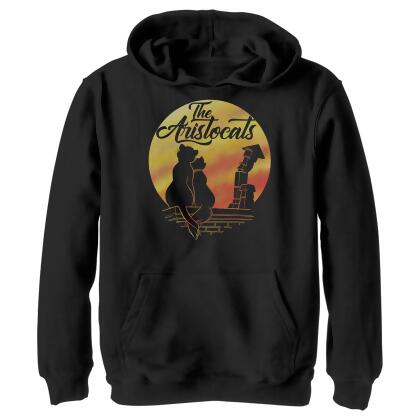 Boy's Aristocats Duchess and O'Malley Silhouette Pullover Hoodie