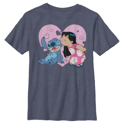 Boy's Lilo & Stitch Valentine's Day Kisses Graphic T-Shirt 