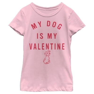 Girl's One Hundred and One Dalmatians My Dog is My Valentine Graphic T-Shirt 