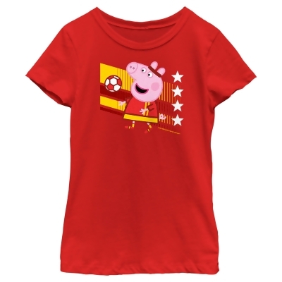 Girl's Peppa Pig China Soccer Graphic T-Shirt 