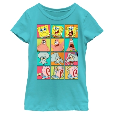 Girl's SpongeBob SquarePants Character Emotions Graphic T-Shirt 