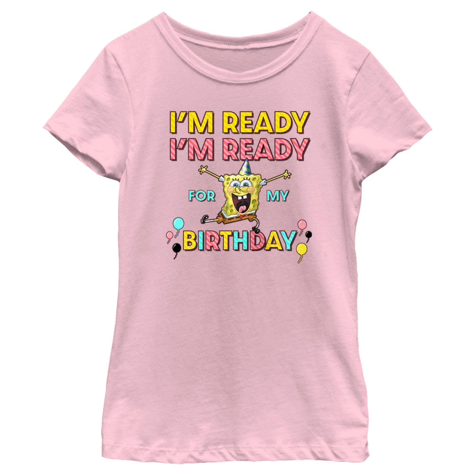 Girl's SpongeBob SquarePants I'm Ready For My Birthday Graphic T-Shirt