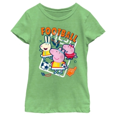 Girl's Peppa Pig Football Players Graphic T-Shirt 