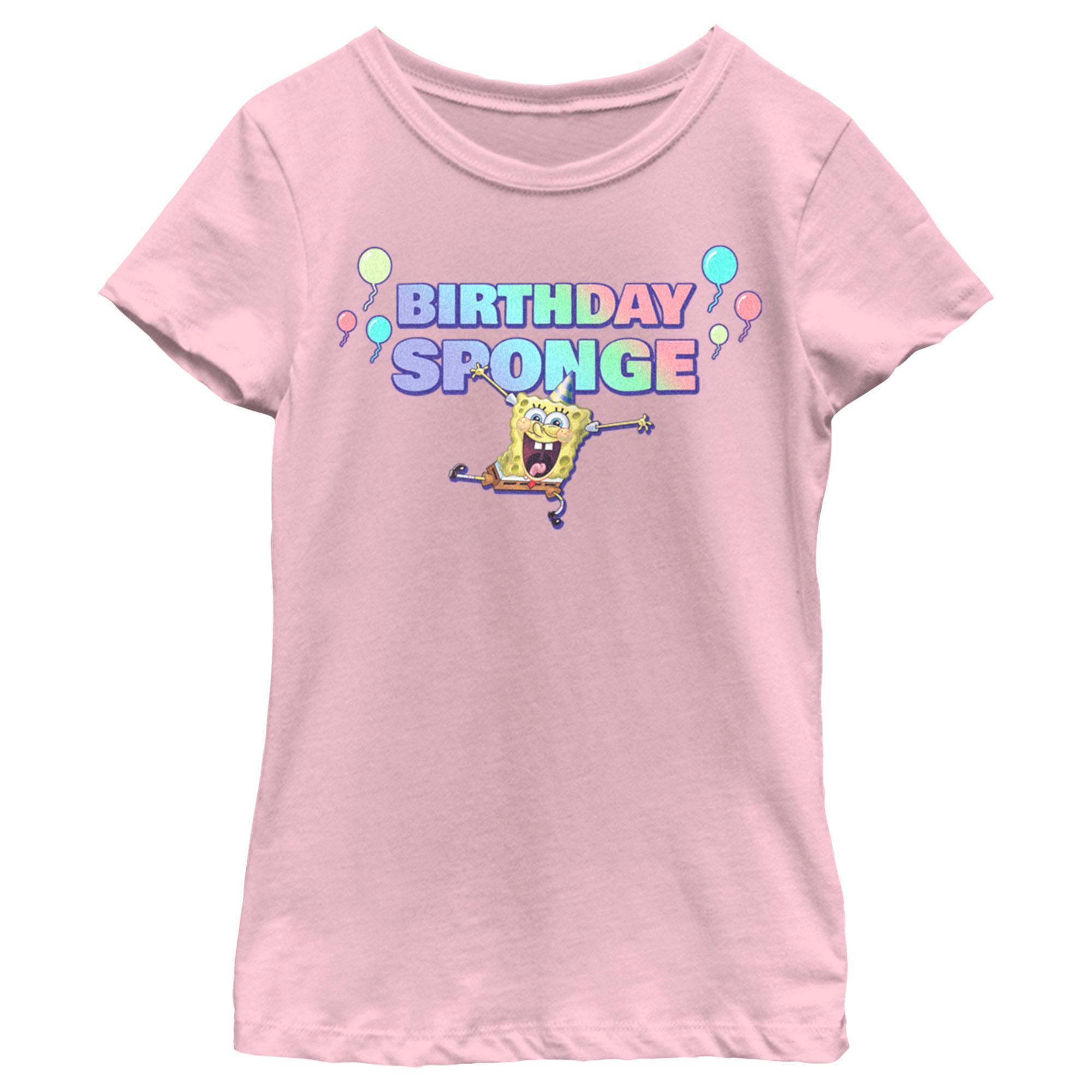 Girl's SpongeBob SquarePants Birthday Sponge Graphic T-Shirt