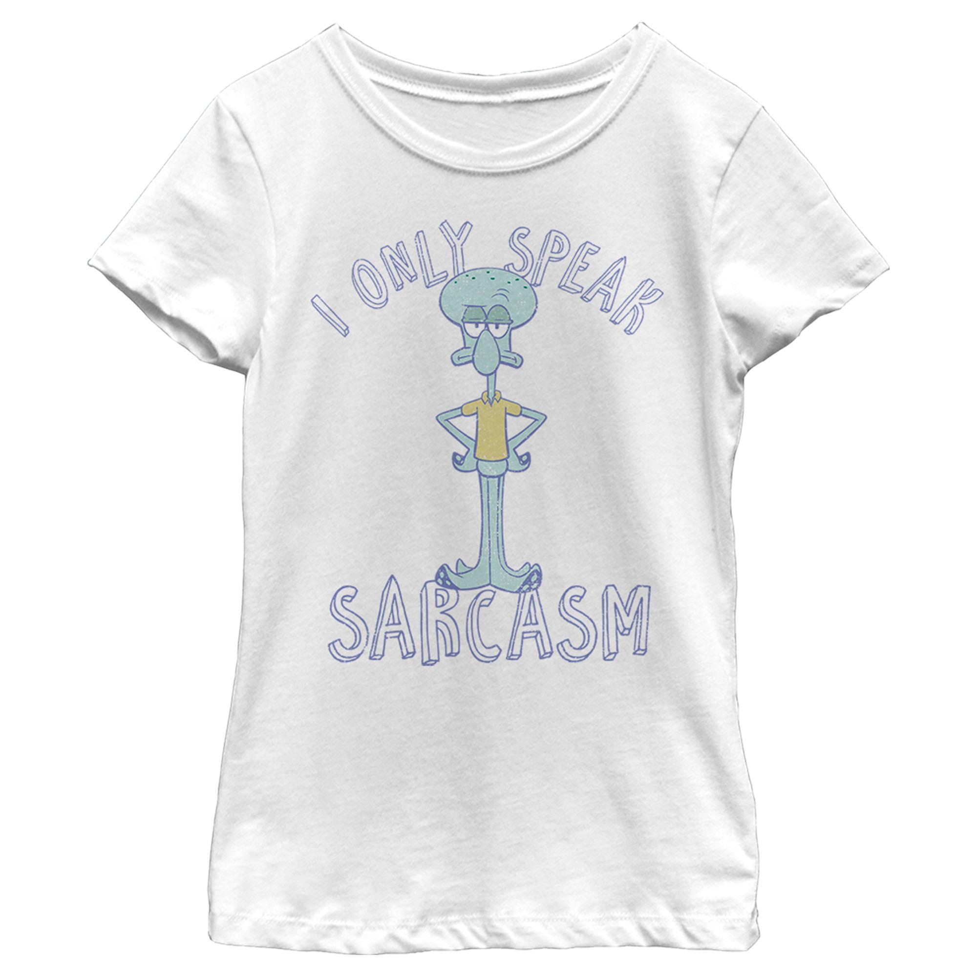 Girl's SpongeBob SquarePants I Only Speak Sarcasm Squidward Graphic T-Shirt
